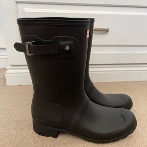 Womens hunter boots matte black